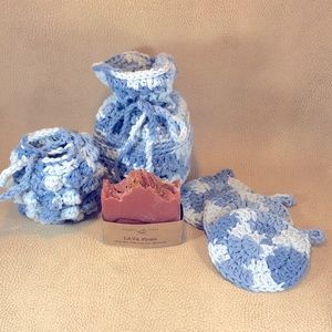 Handmade Crochet Cotton Spa or Travel Set